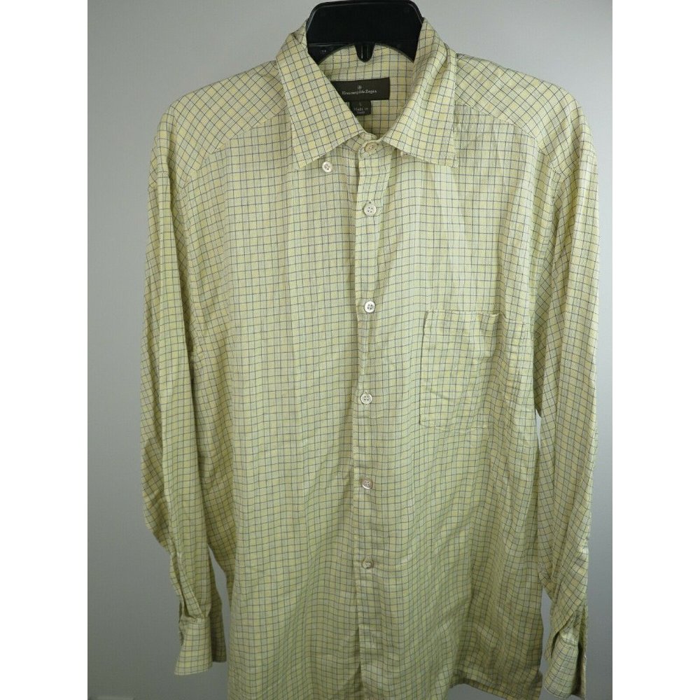 Ermenegildo Zegna Yellow Check Long Sleeve Shirt